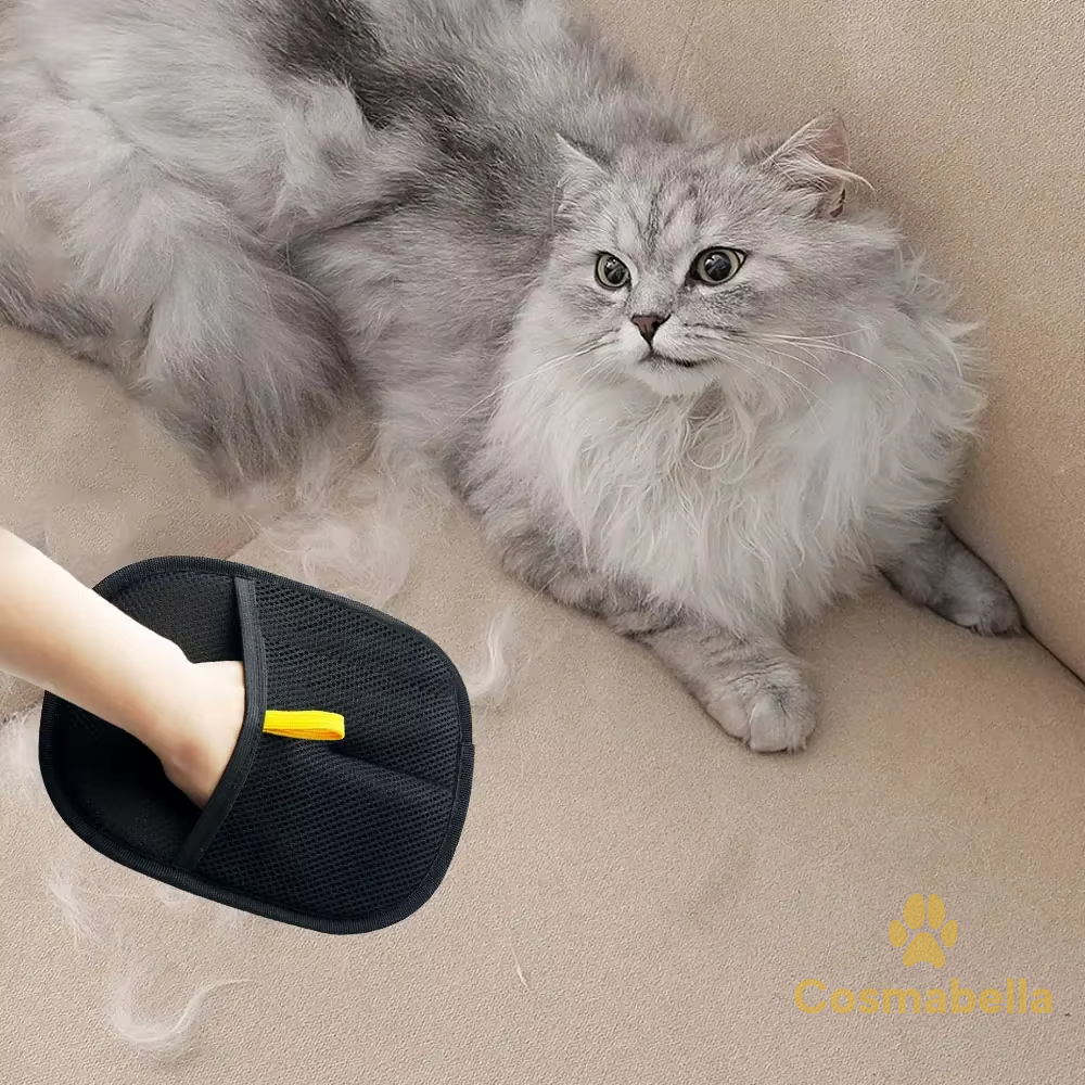 GroomGlove verwijdert kattenharen van bank en meubels