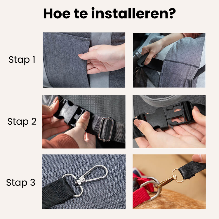 Luxe Honden Autostoel met Veiligheidsriem en Waterdicht Ontwerp – Comfortabele en Stijlvolle Reisoplossing voor Kleine Honden - 10