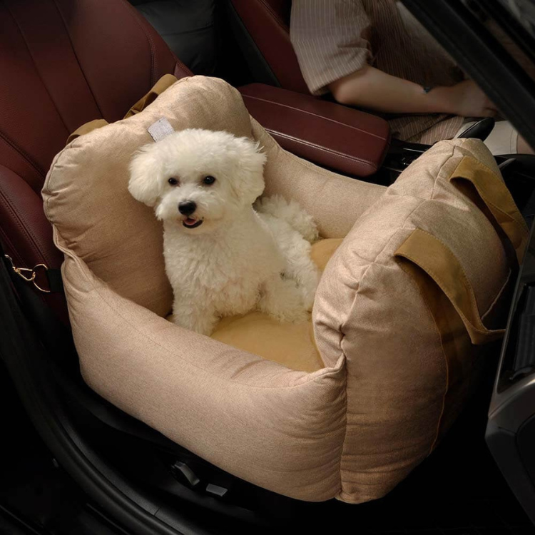 Luxe Honden Autostoel met Veiligheidsriem en Waterdicht Ontwerp – Comfortabele en Stijlvolle Reisoplossing voor Kleine Honden - 4