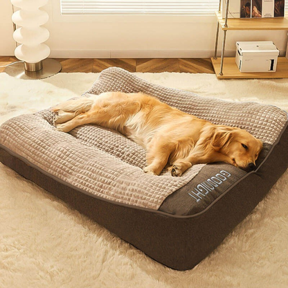 Grote hond slaapt comfortabel in OrthoNest orthopedisch bed