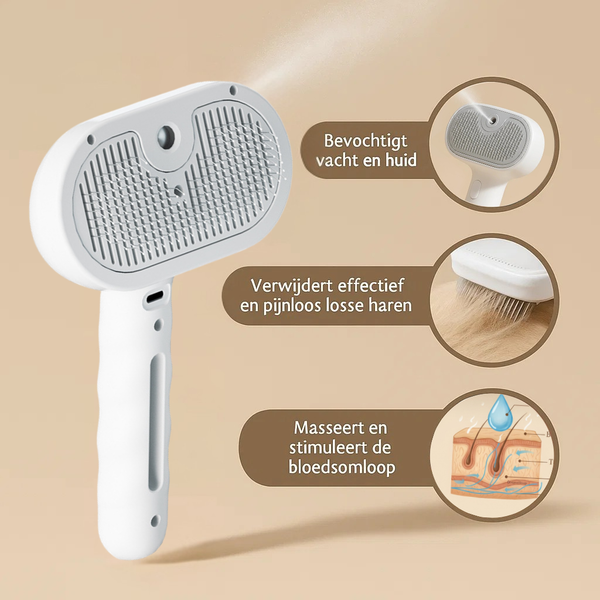 SteamPaw stoomborstel voor honden en katten met massage functie