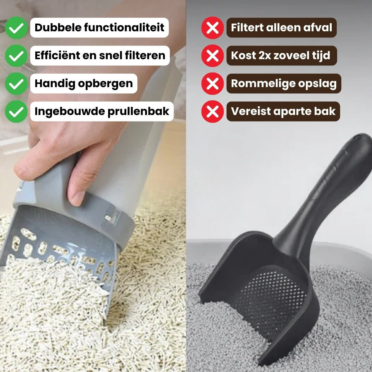 Kattenbakschep - Eenvoudig en Handsfree Opruimen