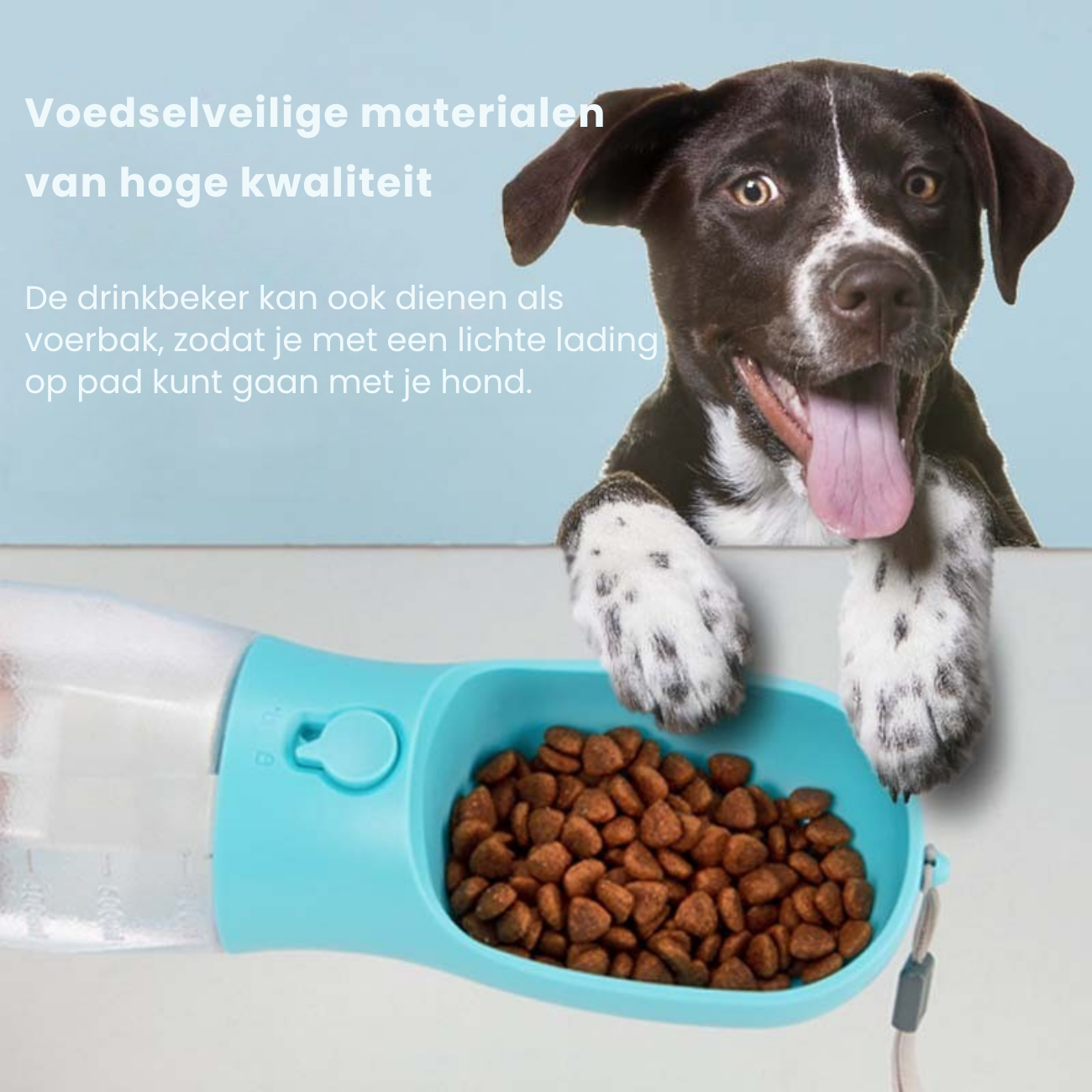 Slimme 3-in-1 Waterfles voor Honden met Snack- en Poepzakjeshouder – Altijd Vers Water en Hygiënisch Onderweg - 3
