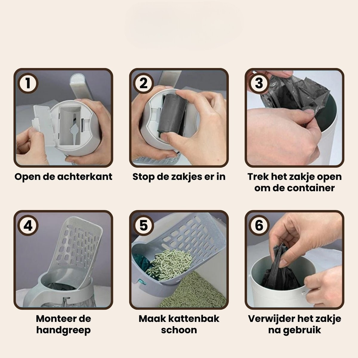 Kattenbakschep - Eenvoudig en Handsfree Opruimen