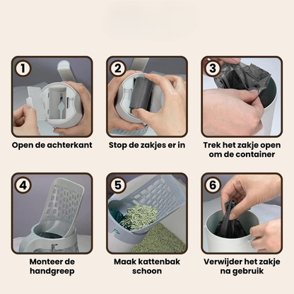 Kattenbakschep - Eenvoudig en Handsfree Opruimen