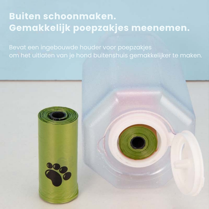 Slimme 3-in-1 Waterfles voor Honden met Snack- en Poepzakjeshouder – Altijd Vers Water en Hygiënisch Onderweg - 5