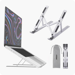 Adjustable Laptop Stand for Desk with Ergonomic Design & Cooling | Foldable Aluminum Riser for Comfort and Portability 0