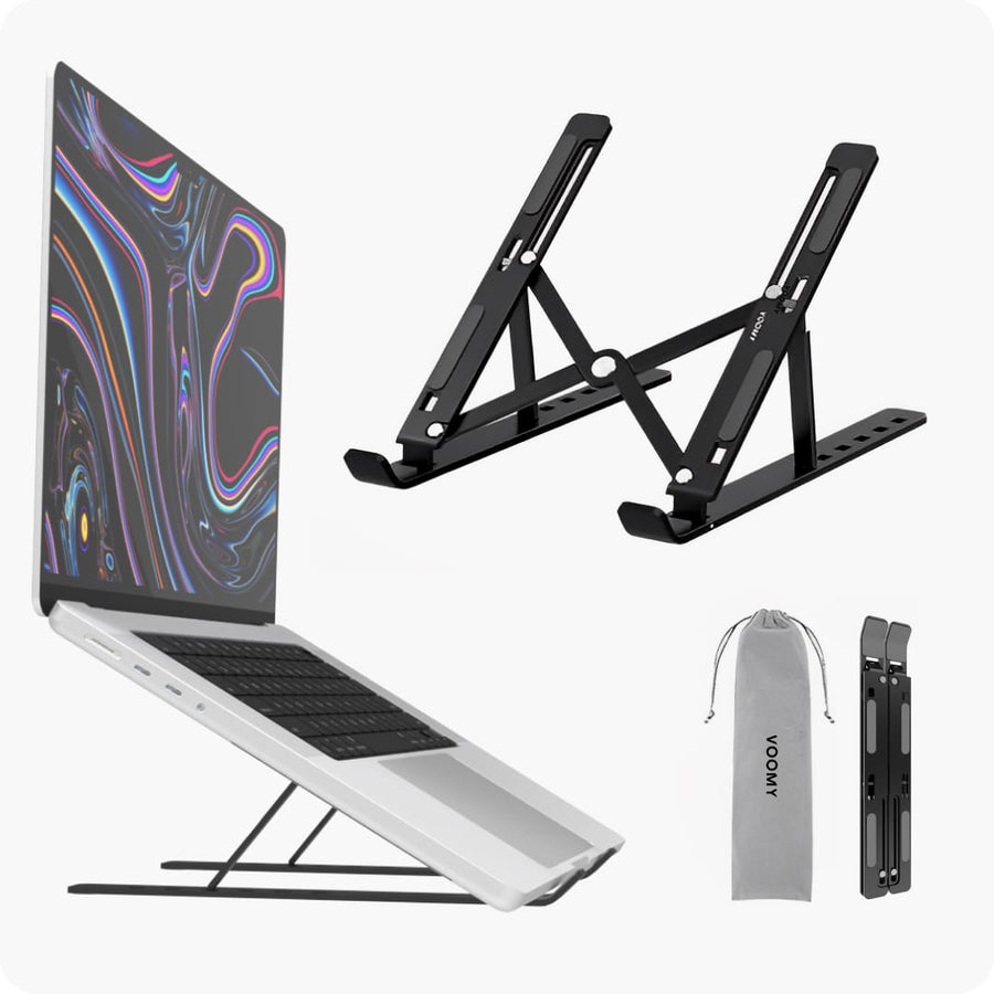 Adjustable Laptop Stand for Desk with Ergonomic Design & Foldable Feature for Comfort and Cooling 0