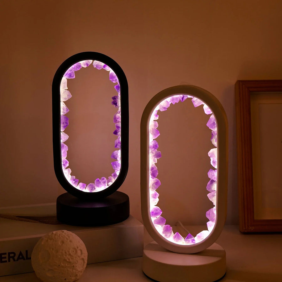 Natural Amethyst Lamp | Unique Handmade Crystal Décor with Soft Ambient Light | Tranquil Illumination for Relaxation 1