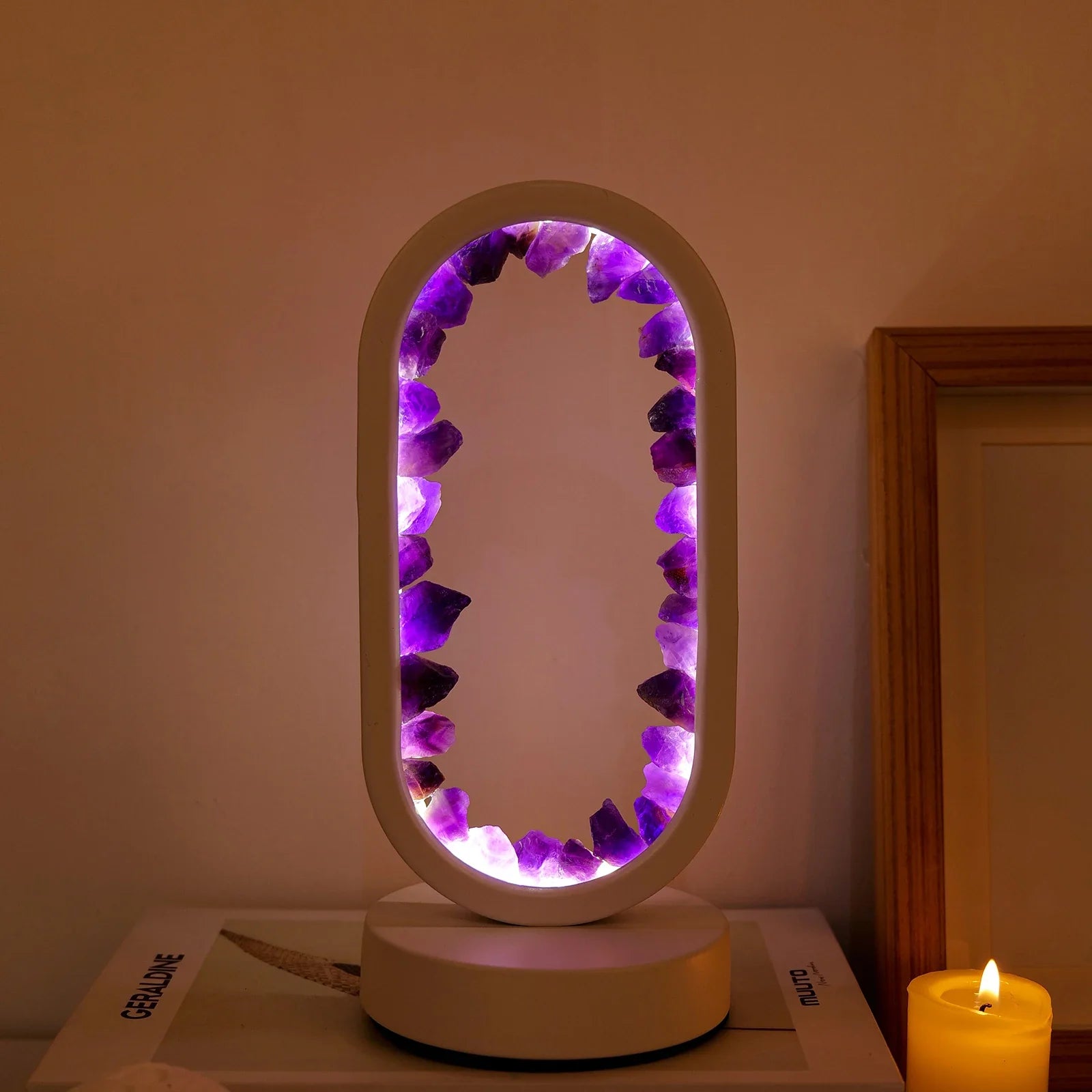 Natural Amethyst Lamp | Unique Handmade Crystal Décor with Soft Ambient Light | Tranquil Illumination for Relaxation 4