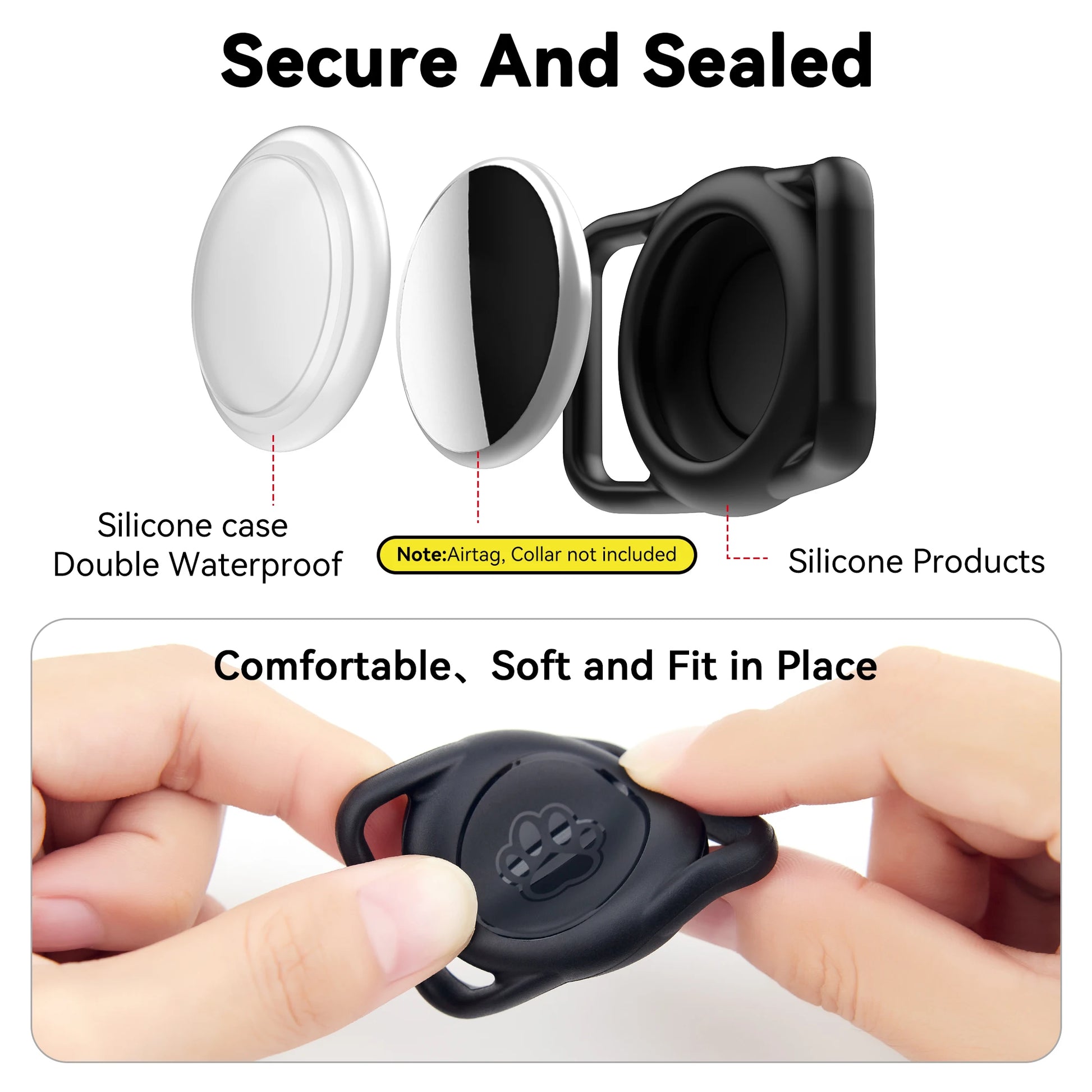 Duurzame Airtag Halsbandhouder Voor Huisdieren - Veilig En Waterdicht 4