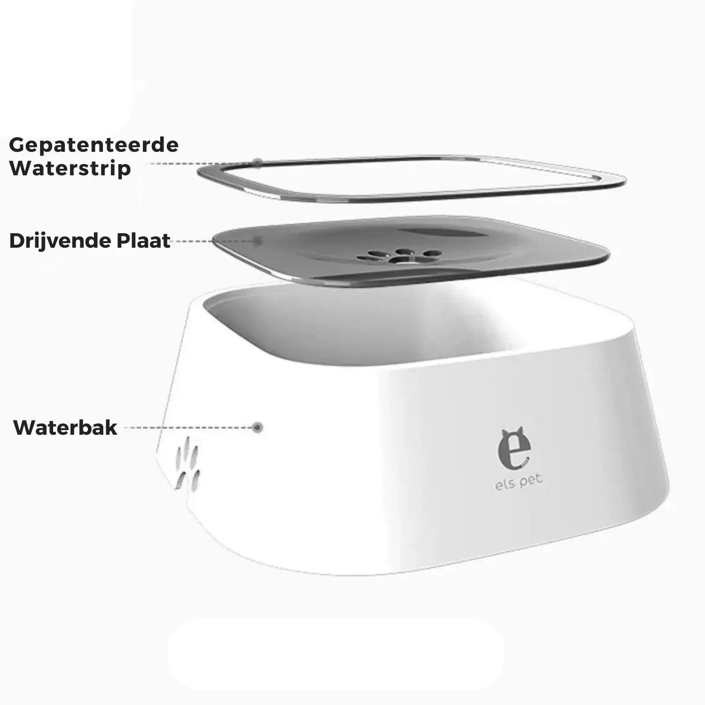 Els Pet Anti-Spat Waterbak voor Honden en Katten - Droge Vloeren 4