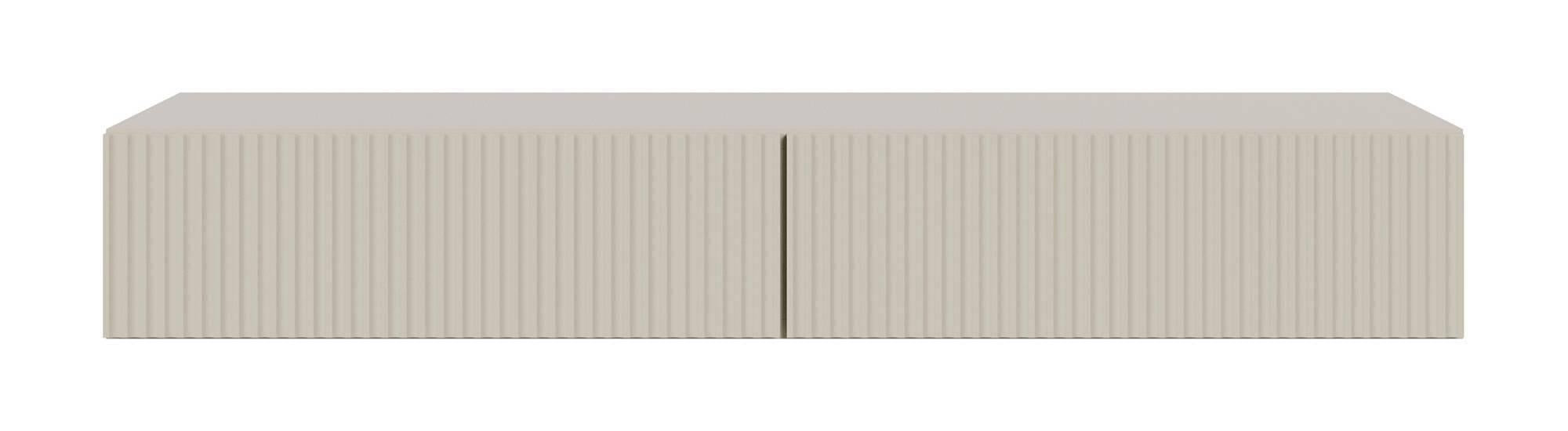 Vesper Modern Floating Dressing Table with Push-to-Open Drawers, Light Grey, 110 x 40 x 16 cm