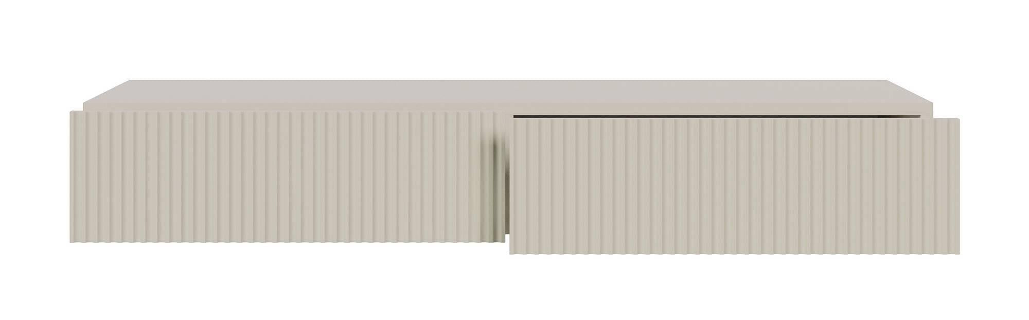 Vesper Modern Floating Dressing Table with Push-to-Open Drawers, Light Grey, 110 x 40 x 16 cm