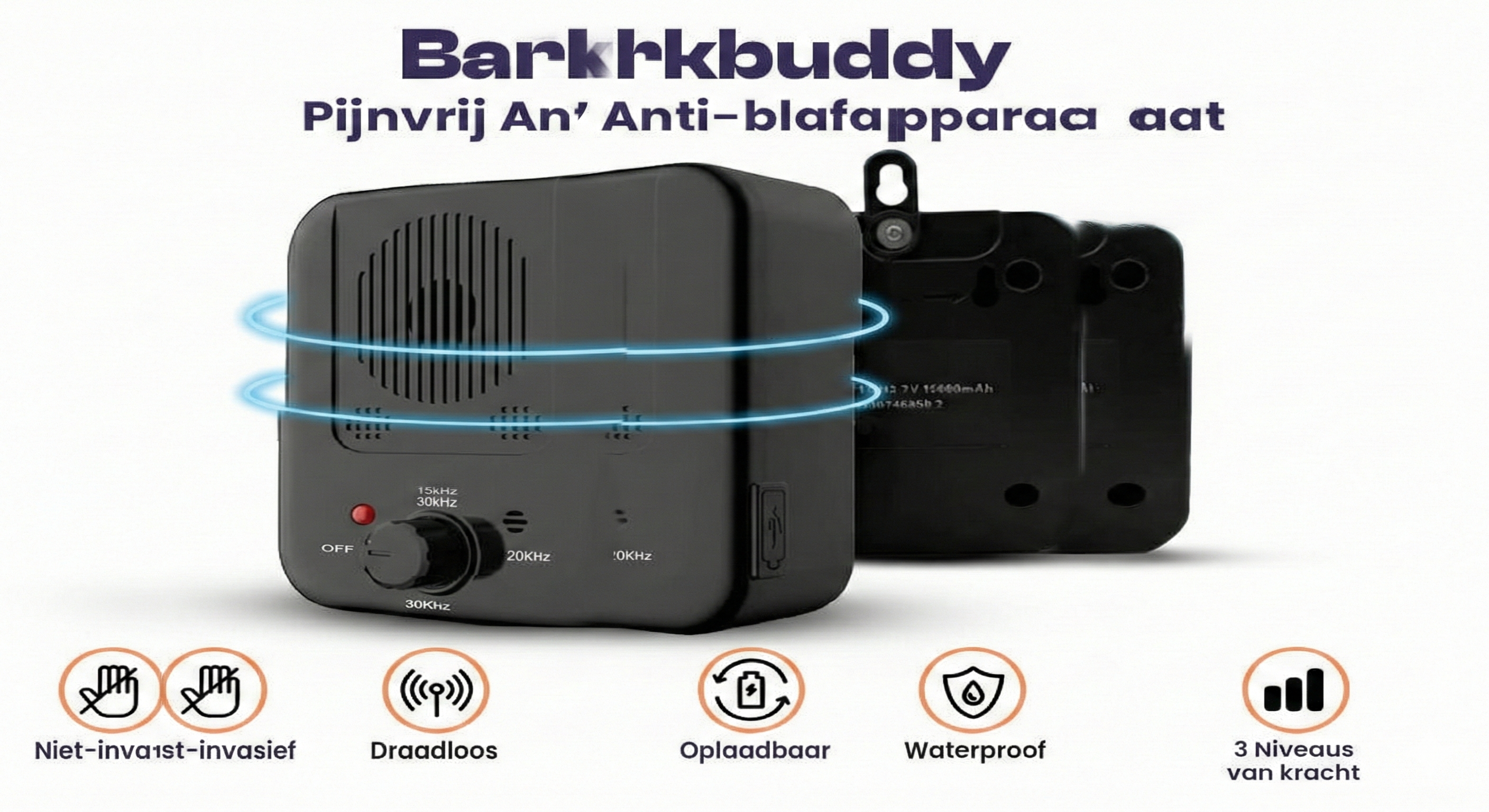 BarkBuddy | Ultradźwiękowy treser psów z automatycznym wykrywaniem | Delikatna korekta dla spokojnego zachowania