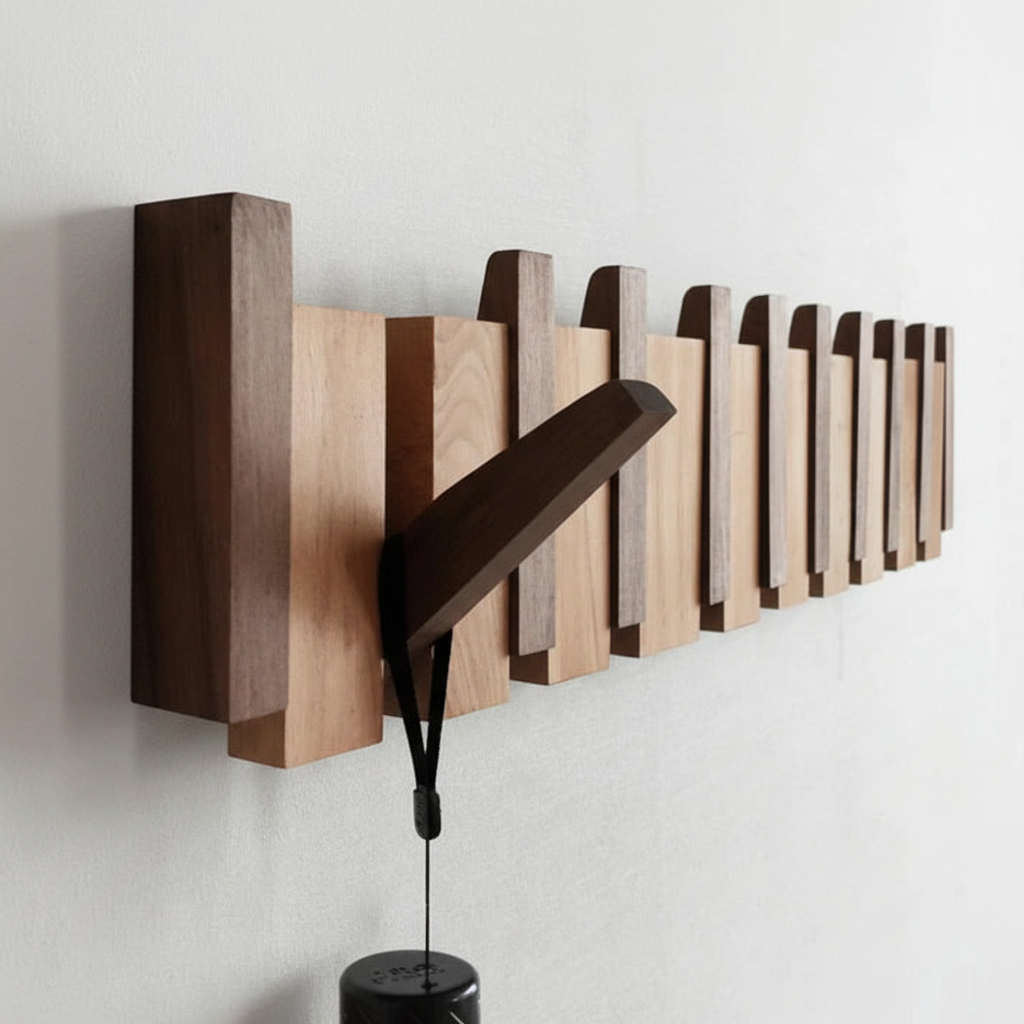 Harmony Collection | Wall-Mounted Coat Rack with Foldable Hooks | Stylish Design for Organized Spaces 4