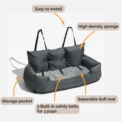 Katoenen Hondenmand Voor Auto - Comfortabele Reis Voor Huisdieren 2