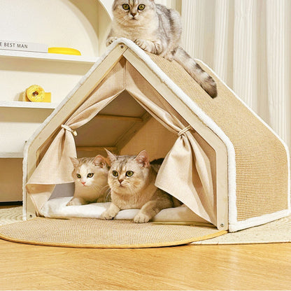 Knus Kattenhuis Met Krabdak Voor Comfortabele Rust 1
