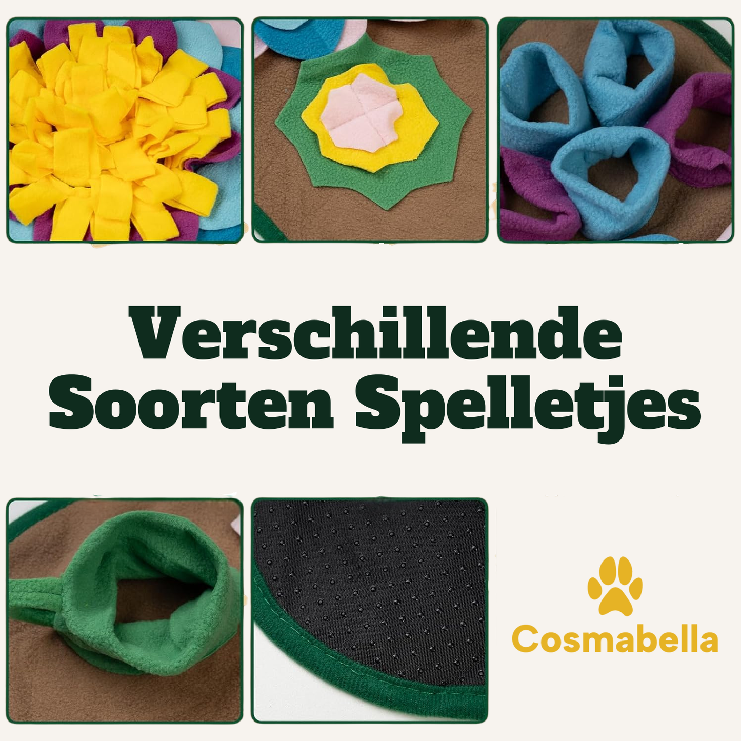 Snuffelmat voor Honden - Mentale Stimulatie, Vermindert Verveling en Stress, Wasbaar en Duurzaam, Geschikt voor Alle Rassen - 3