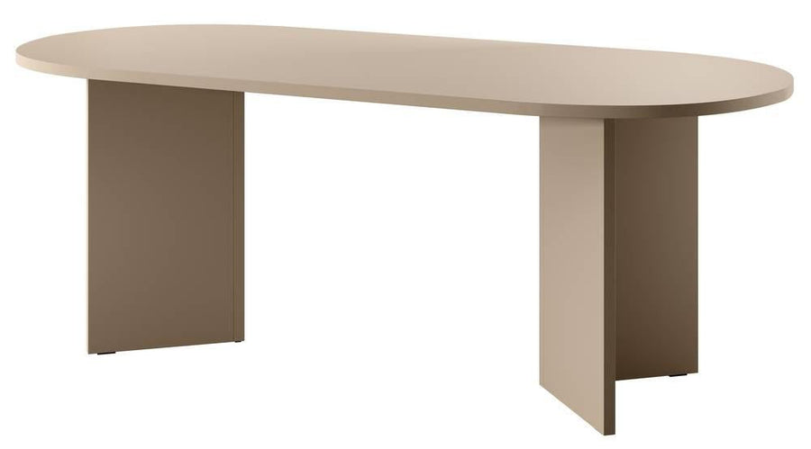 Philipa Modern Oval Melamine Wood Dining Table with Angled Legs