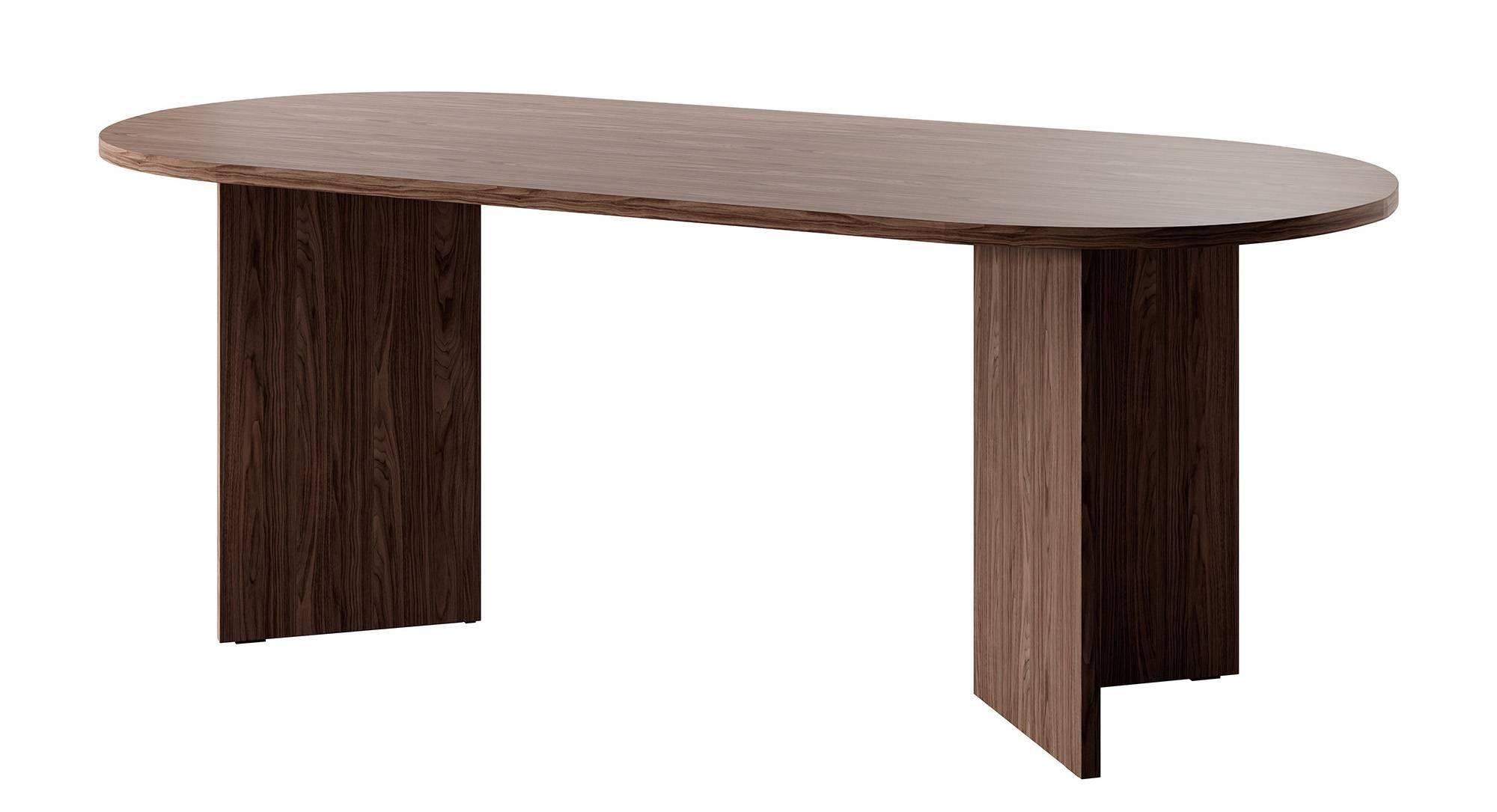 Naduvi Collection Modern Oval Melamine Dining Table with Rounded Edges