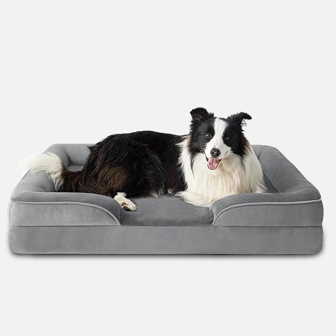 Premium Orthopedisch Hondenbed met Traagschuim, 4-Zijdige Bolsters en Antislip Onderzijde 10