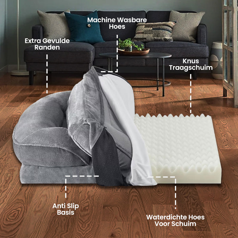 Premium Orthopedisch Hondenbed met Traagschuim, 4-Zijdige Bolsters en Antislip Onderzijde 7