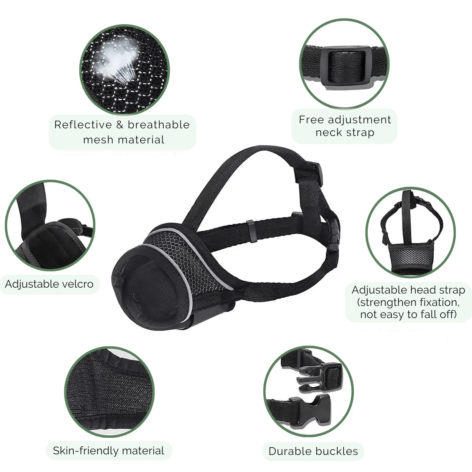 Reflecterende Honden Muilkorf - Veilig en Comfortabel 1