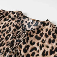 Aria Leopard Print Blouse | Lightweight Fabric with Elegant Button-Down Design | Trendy Animal Print Shirt for Casual & Sophisticated Occasions