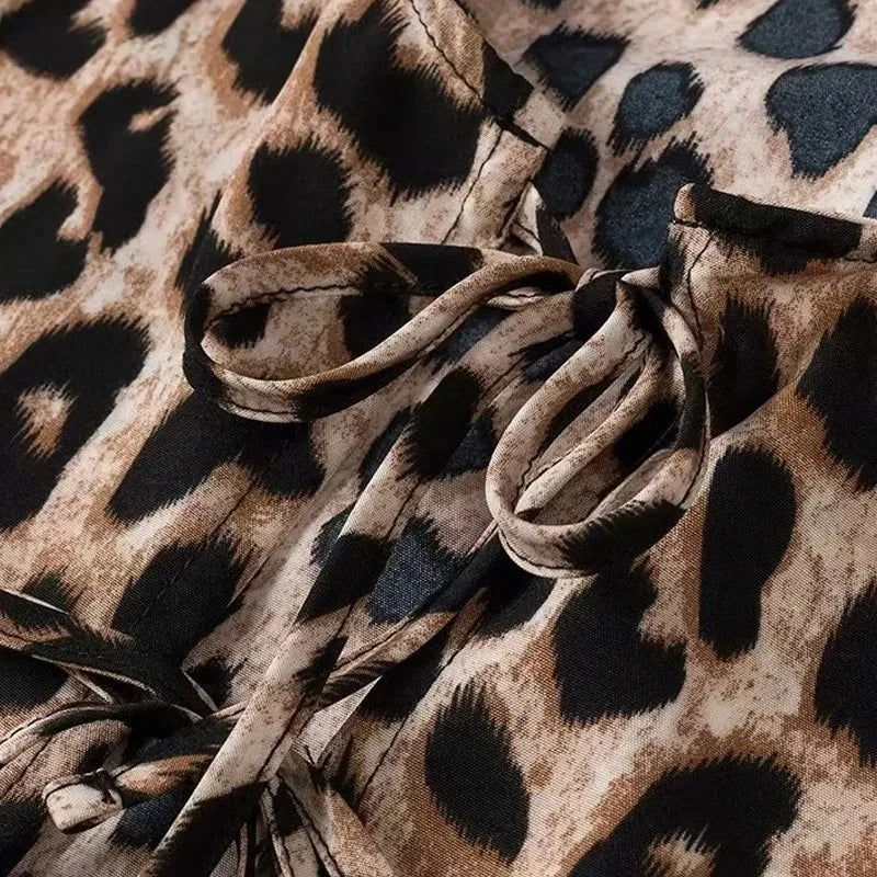Aria Leopard Print Blouse | Lightweight Fabric with Elegant Button-Down Design | Trendy Animal Print Shirt for Casual & Sophisticated Occasions