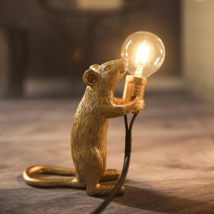 Whimsical Mouse Table Lamp | Unique Resin Design with LED Light | Playful Decor for Cozy Spaces 1