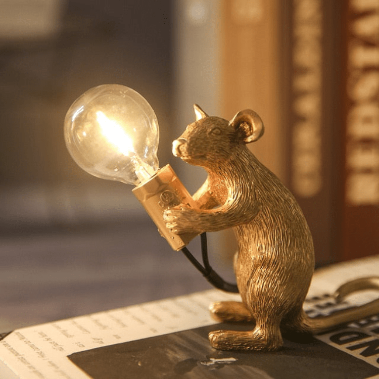 Whimsical Mouse Table Lamp | Unique Resin Design with LED Light | Playful Decor for Cozy Spaces 2