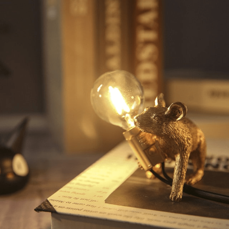 Whimsical Mouse Table Lamp | Unique Resin Design with LED Light | Playful Decor for Cozy Spaces 3