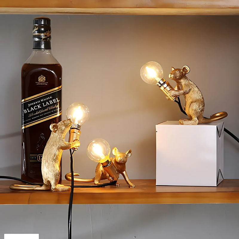Whimsical Mouse Table Lamp | Unique Resin Design with LED Light | Playful Decor for Cozy Spaces 7