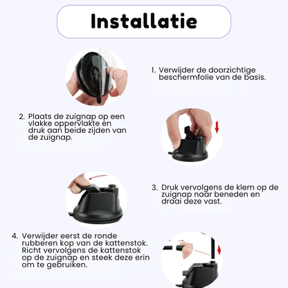 SwiftPaw™ Interactief Kattenspeelgoed met Zuignap - Zelfspelende Hengel met Vogel & Muis - Tegen Verveling & Stress