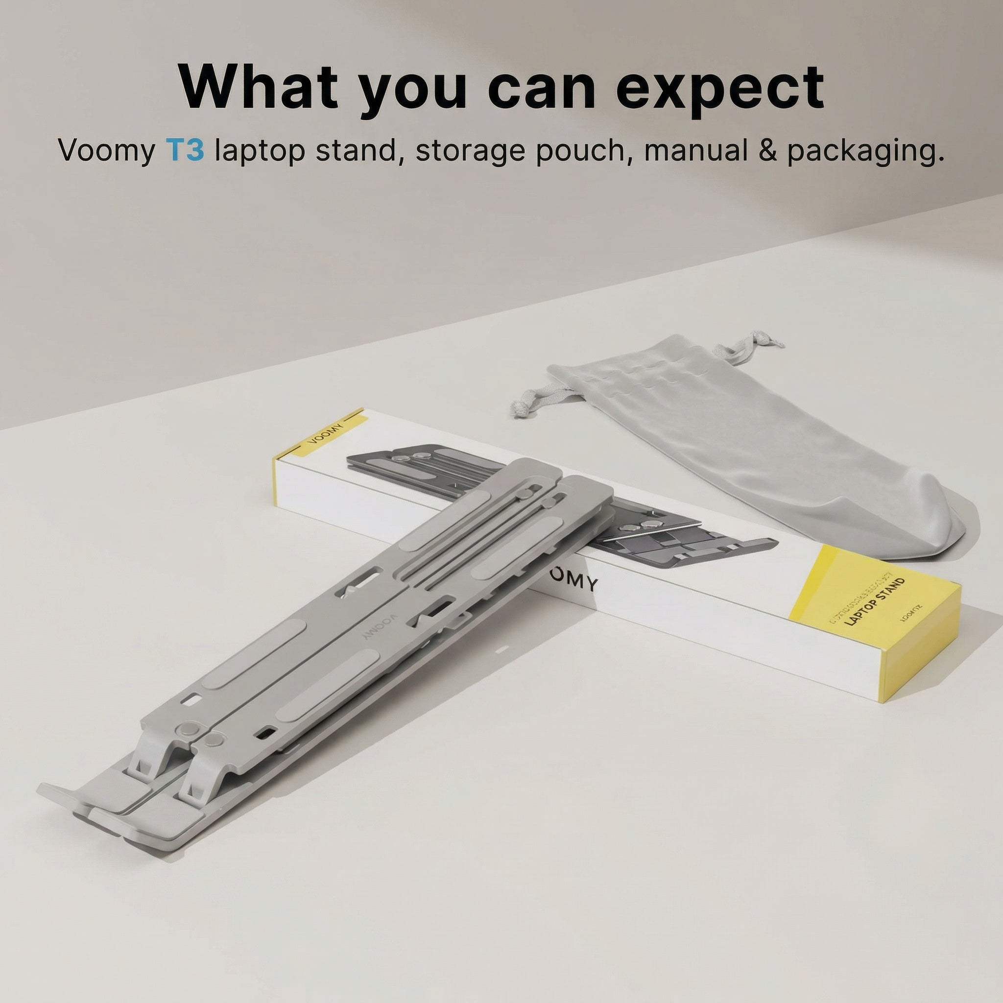 Adjustable Laptop Stand for Desk with Ergonomic Design & Cooling | Foldable Aluminum Riser for Comfort and Portability