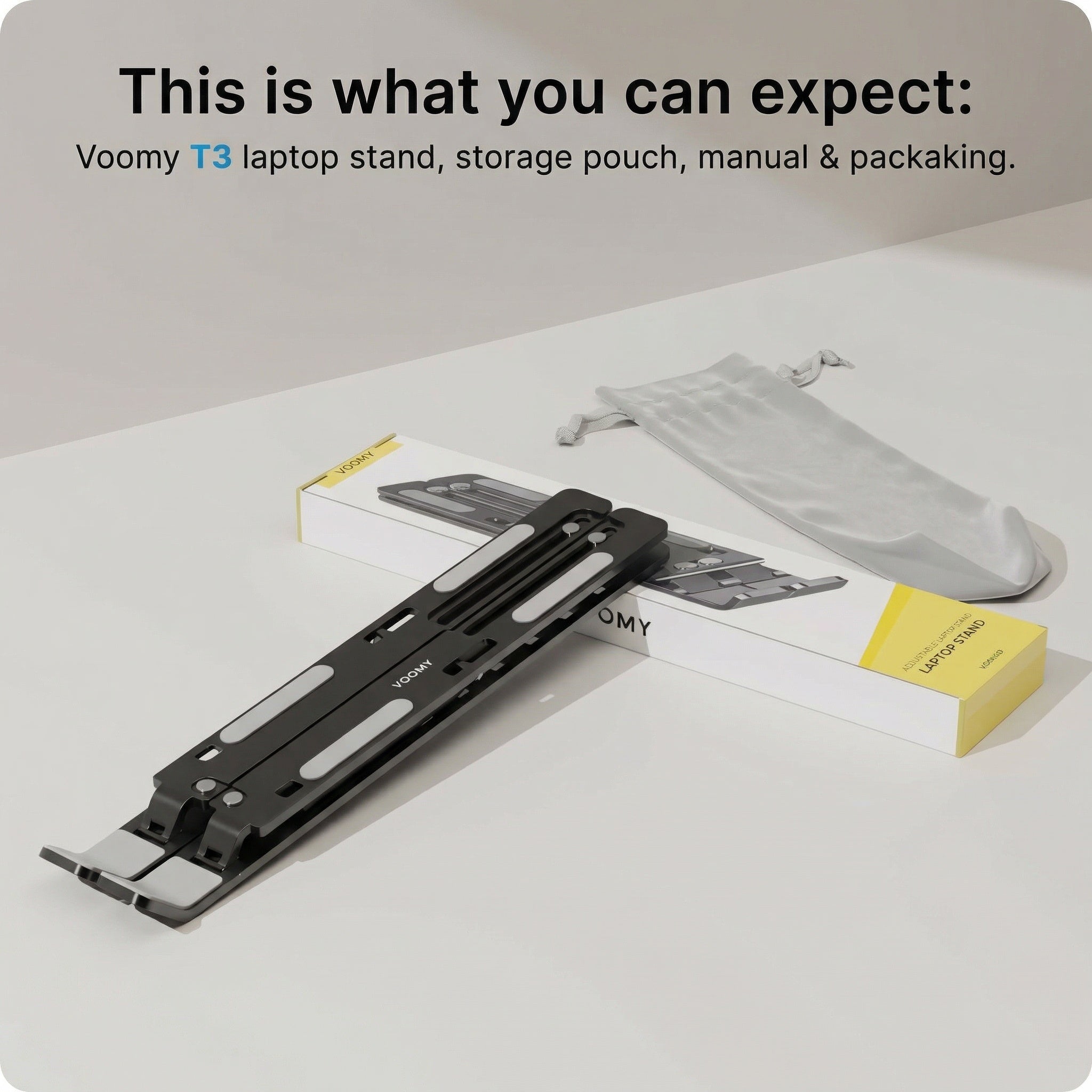 Adjustable Laptop Stand for Desk with Ergonomic Design & Foldable Feature for Comfort and Cooling