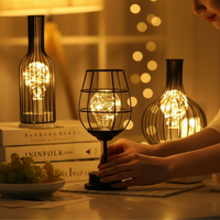 TwinkleLux | Wireless LED Table Lamp with Elegant Wine Bottle Design | Modern Steel for Cozy Ambiance 6