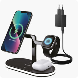 Voomy | Wireless Phone Charger with 15W Fast Charging & Night Light | Compact Design for Home and Office 0