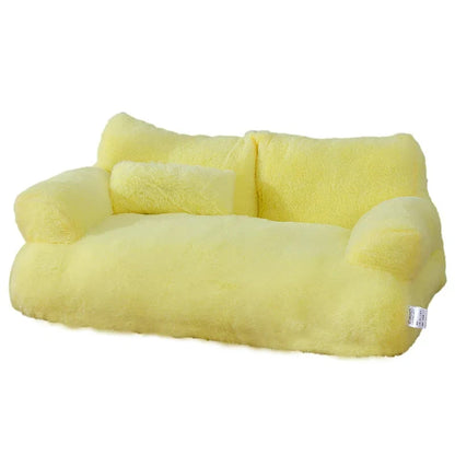 Luxe KattenSofa met Fluweelzachte Teddy-Stof – Ergonomisch en Stijlvol Design in Beige voor Comfortabele Nachten - 8