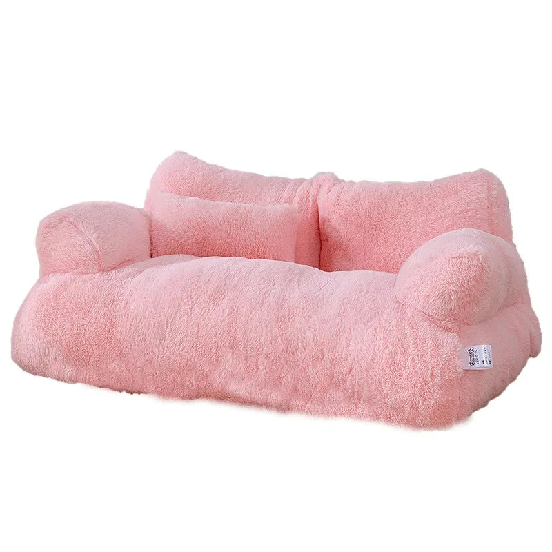 Luxe KattenSofa met Fluweelzachte Teddy-Stof – Ergonomisch en Stijlvol Design in Beige voor Comfortabele Nachten - 10