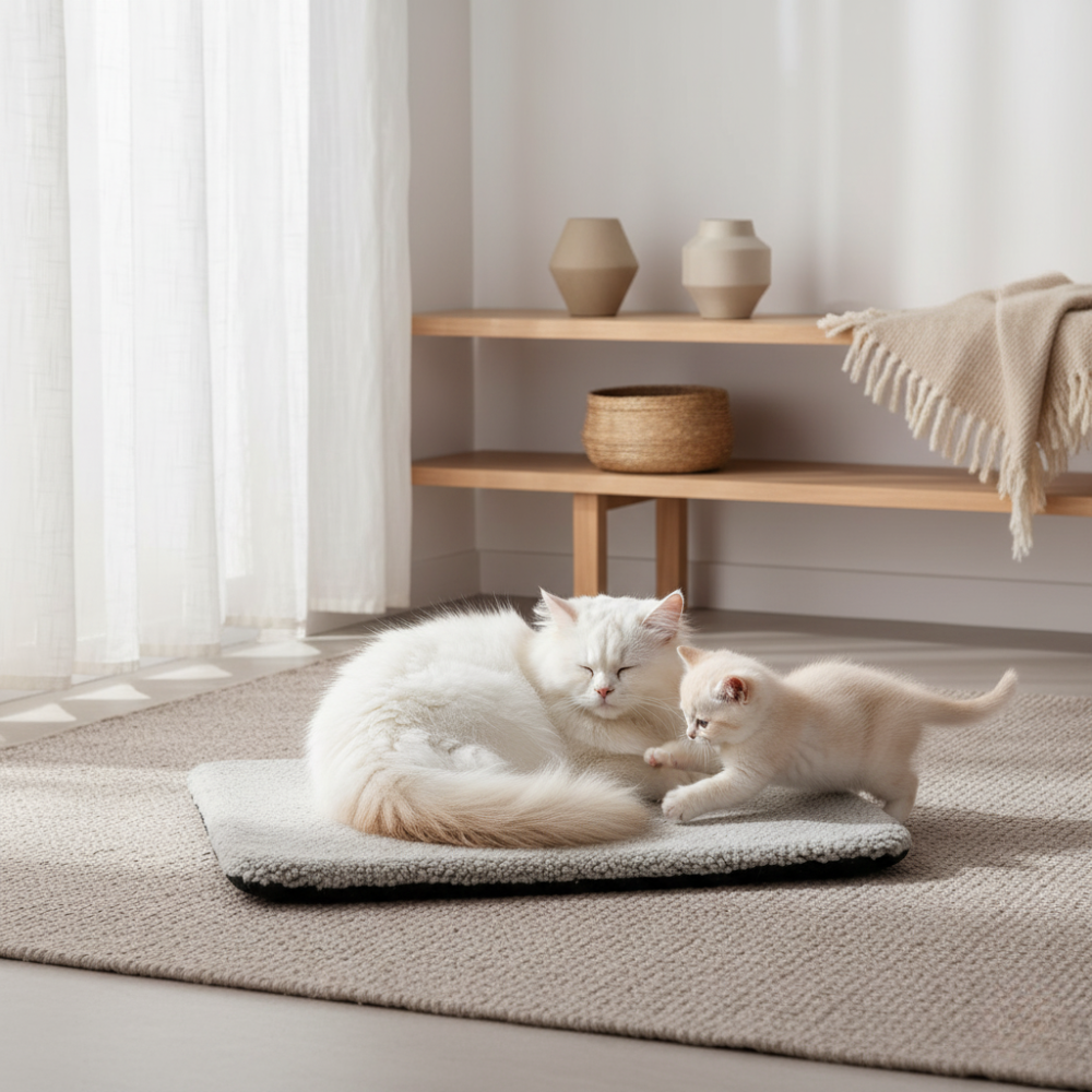 Zelfverwarmend Kattenbed met Anti-Slip Bodem – Wasbaar en Duurzaam Design 1