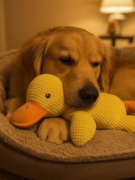Kalmerende Hondenknuffel met Eendengeluiden – Zachte Pluche Trooster voor Angstige Honden - 1