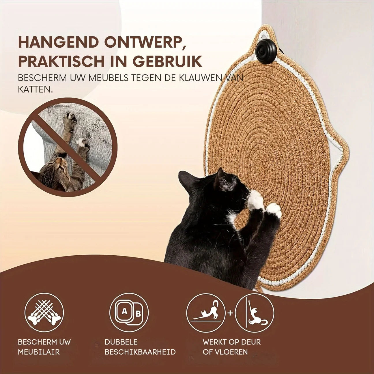 MatGuard™ Katten Krabmat Katoen – Beschermt Je Meubels
